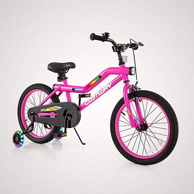 COSTWAY 16”/18” Lighted Kids Bike, Children Sport Bicycle with LED L